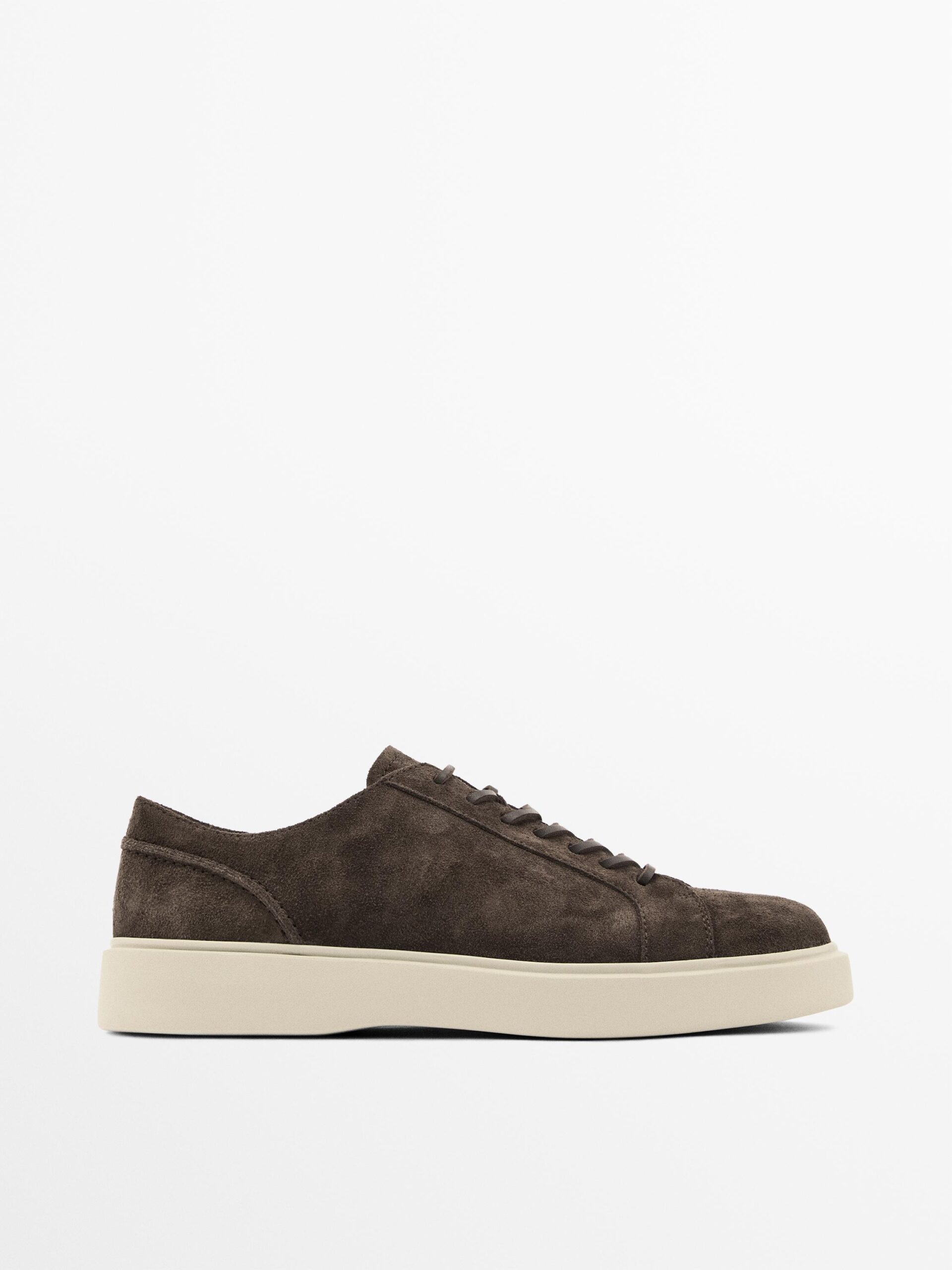 Leather Lace-up Trainers BROWN