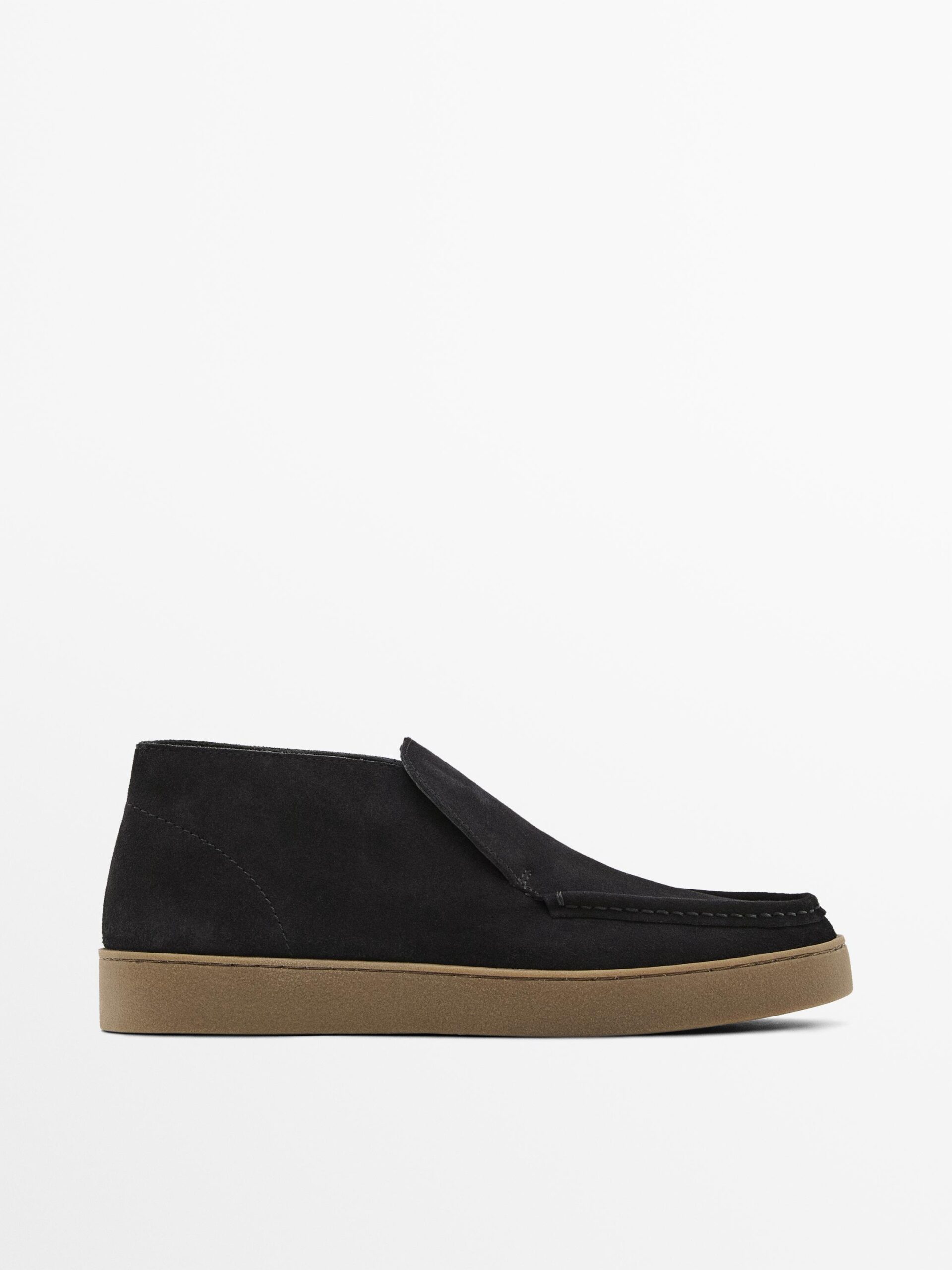 Split Leather Boot-Style Shoes BLACK