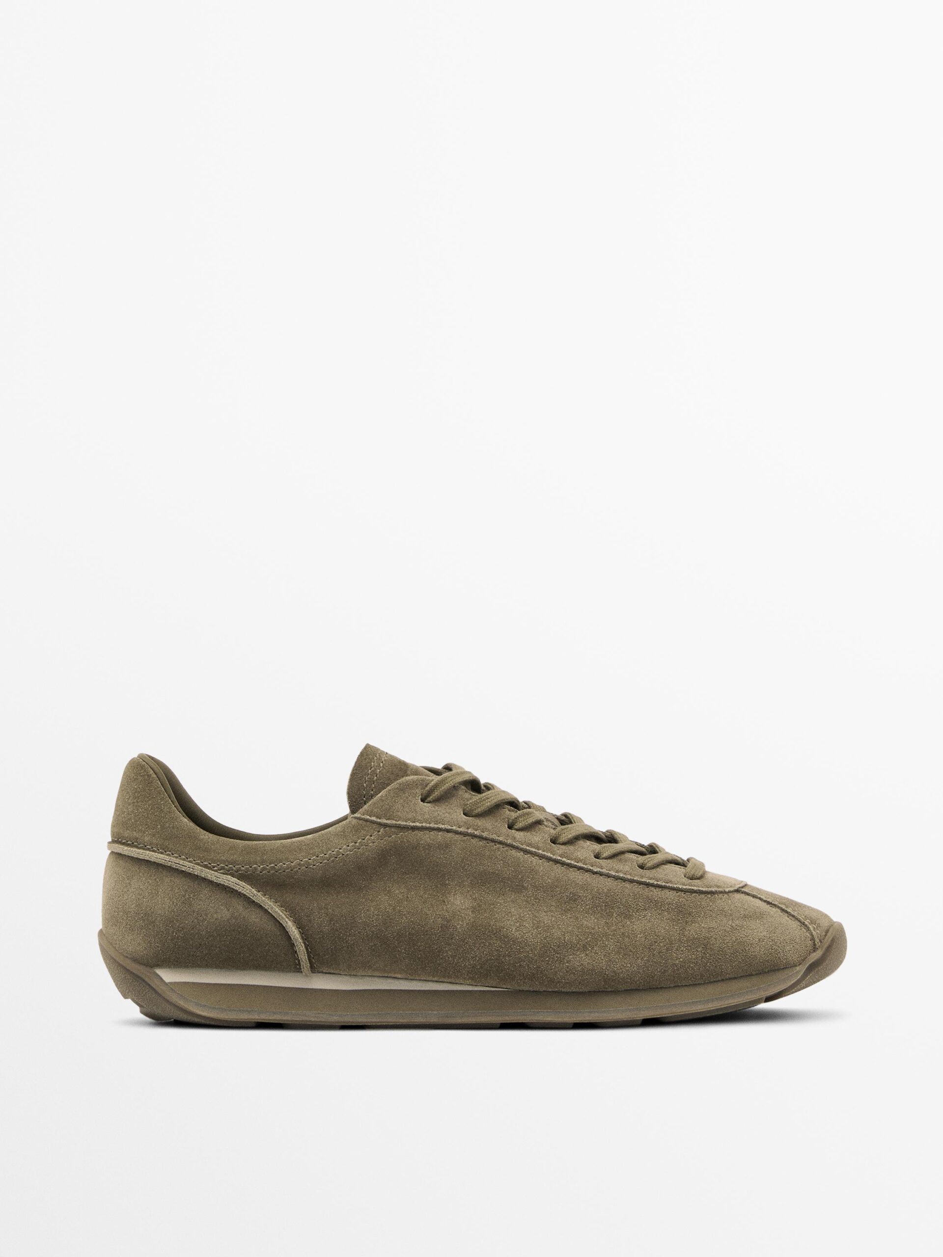Split Suede Trainers ARMY GREEN
