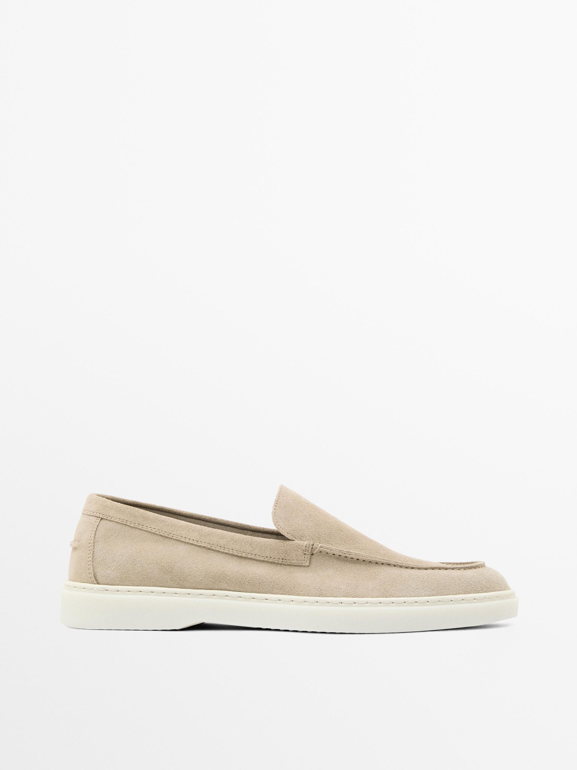 Split Leather Loafers BEIGE
