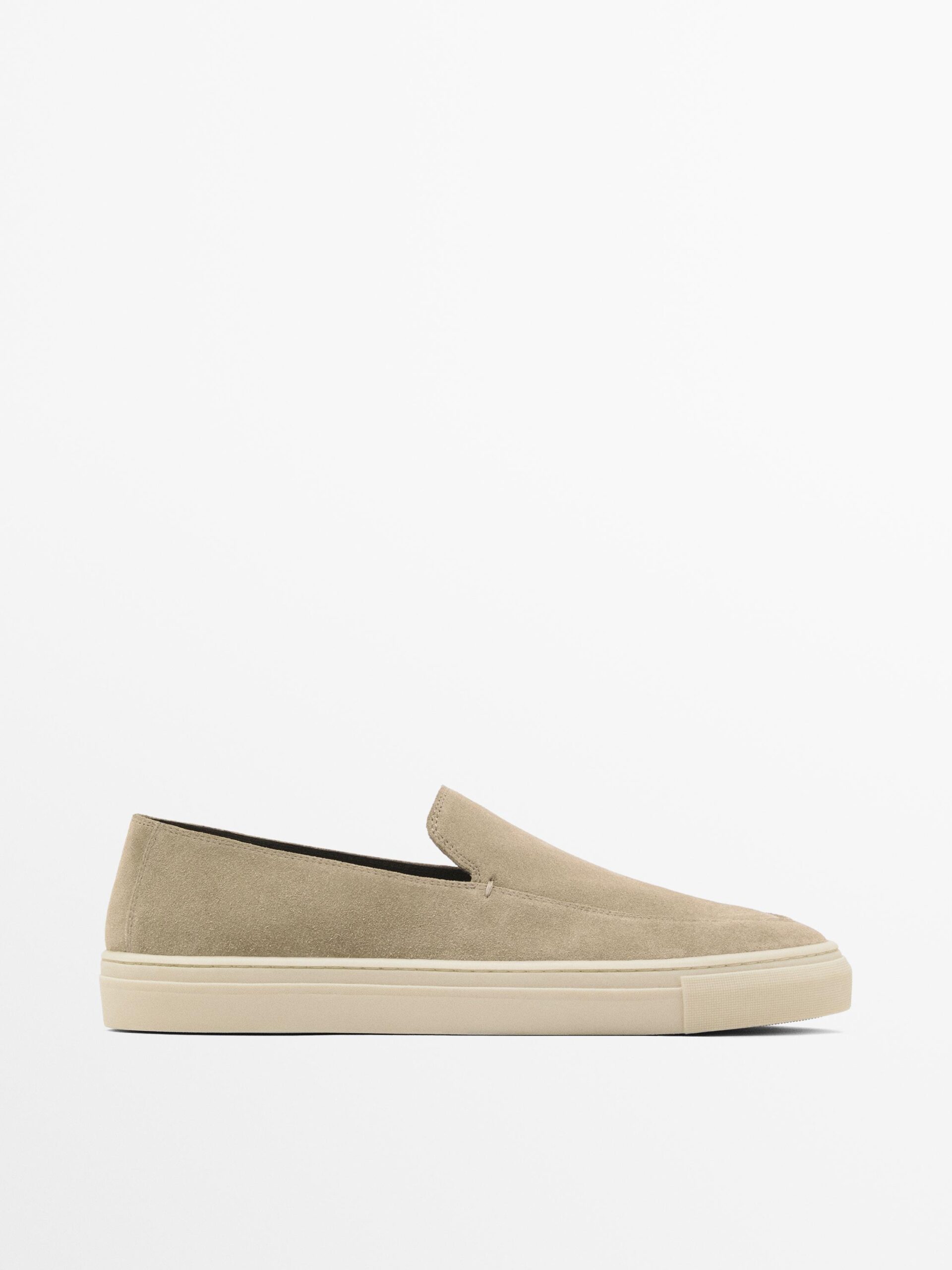 Split Suede Moccasins BEIGE