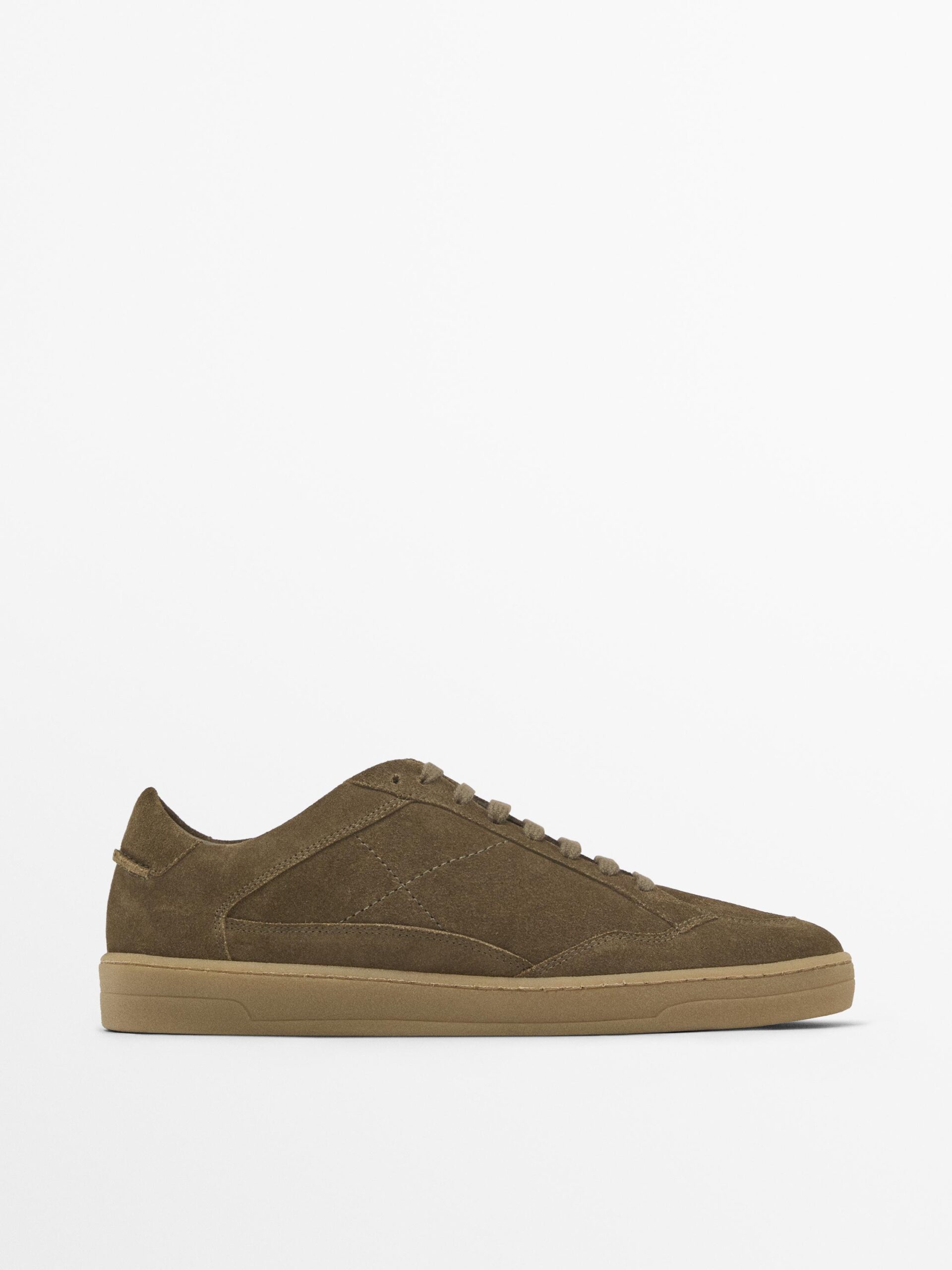 Split Suede Trainers KHAKHI