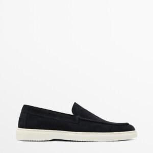 Split Suede Loafers BLACK
