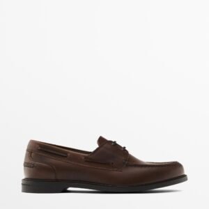 Oiled Leather Deck Shoes CHOCOLATE BROWN