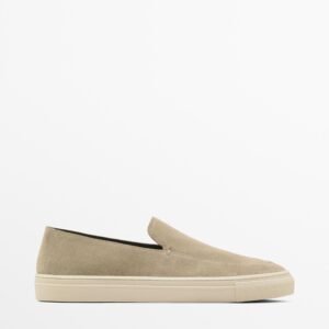 Split Suede Moccasins BEIGE