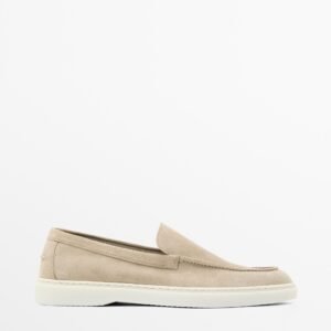 Split Leather Loafers BEIGE