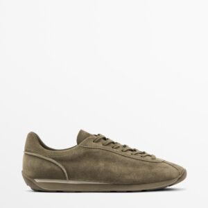 Split Suede Trainers ARMY GREEN